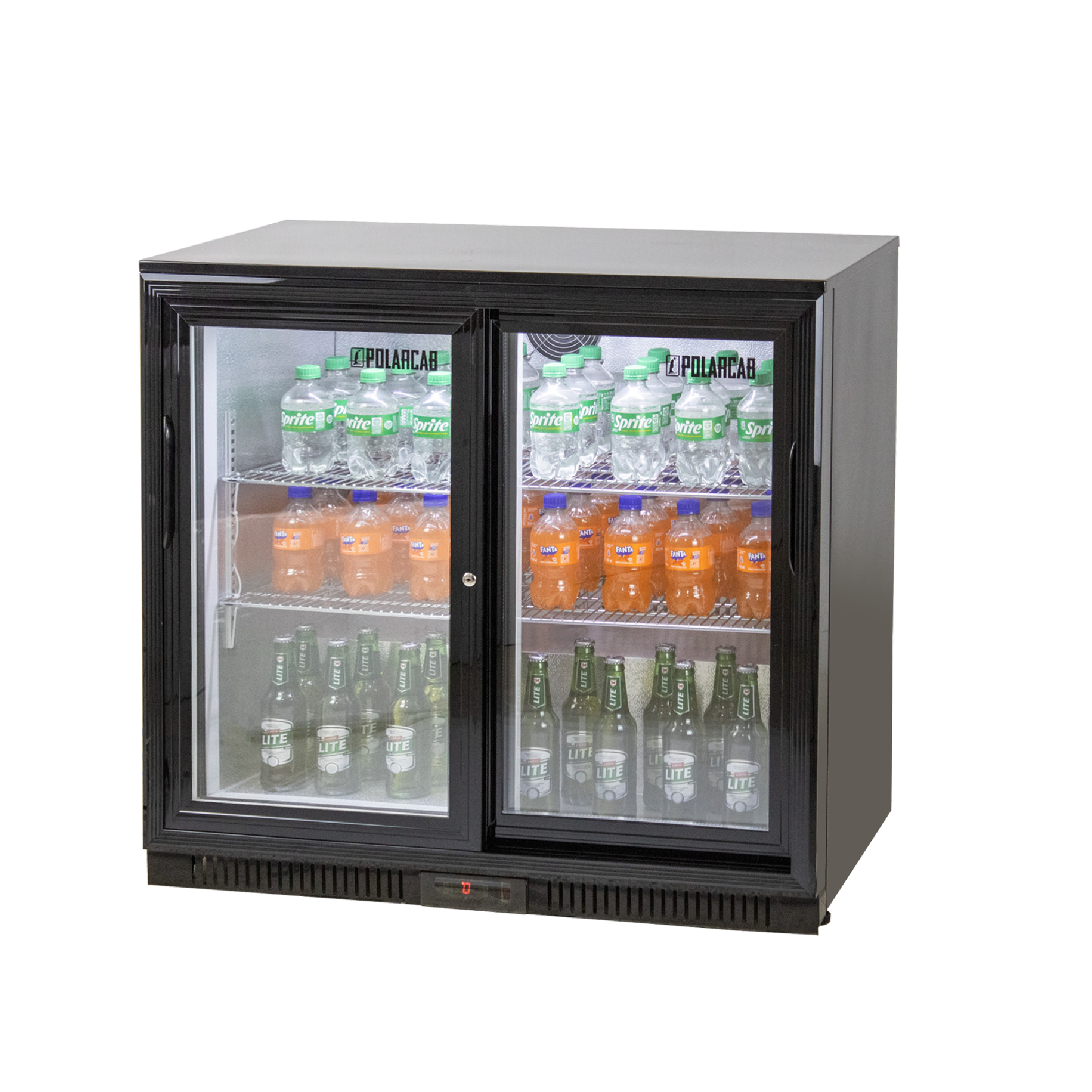 Back Bar Bottle Cooler – 2 Door, Sliding