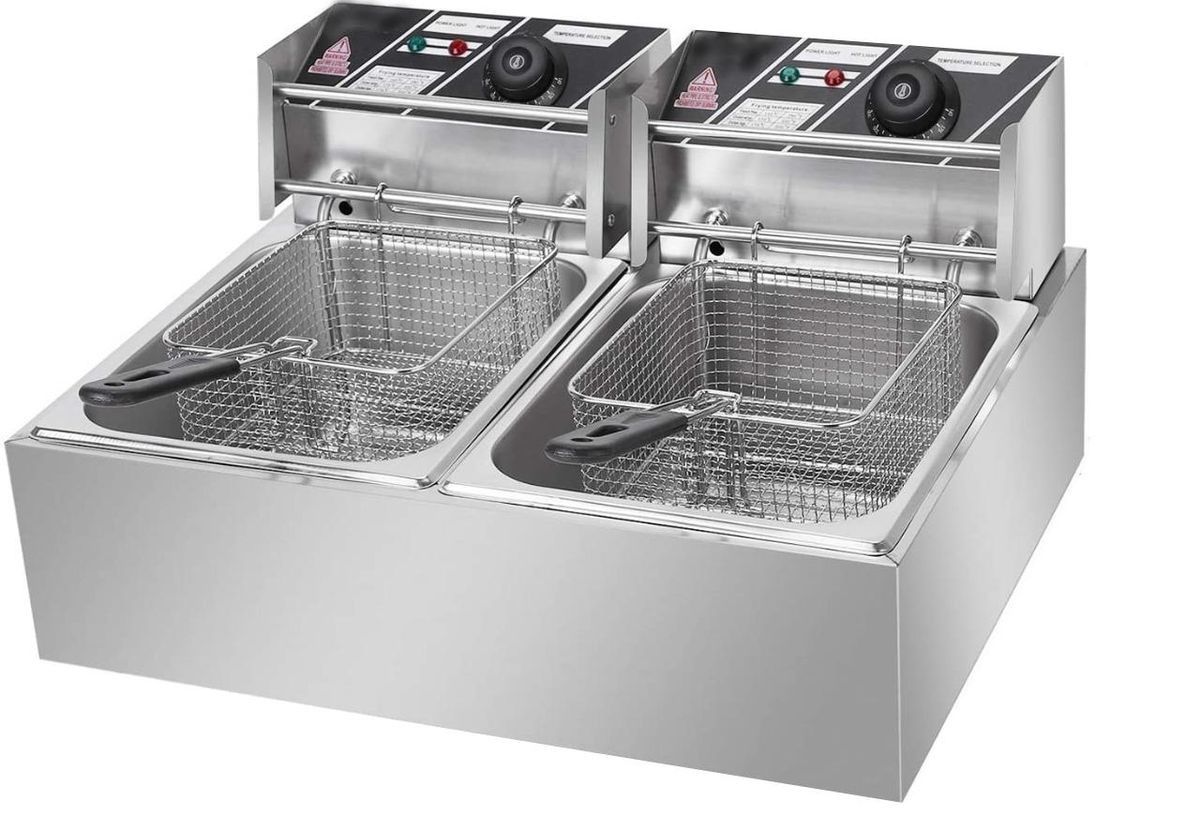 Spiral Potato Cutter and Double 5Lt Deep Fryer Combo.