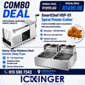 Spiral Potato Cutter and Double 5Lt Deep Fryer Combo.